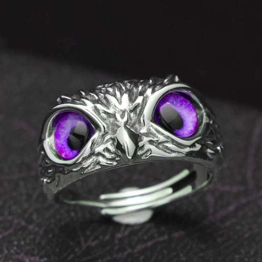 Silver Plated Owl Ring Stone Rings For Men Silver Plated Stone Ring - Buy 1, Get 1 FREE! - Silver Plated Owl Ring - Buy 1, Get 1 FREE!