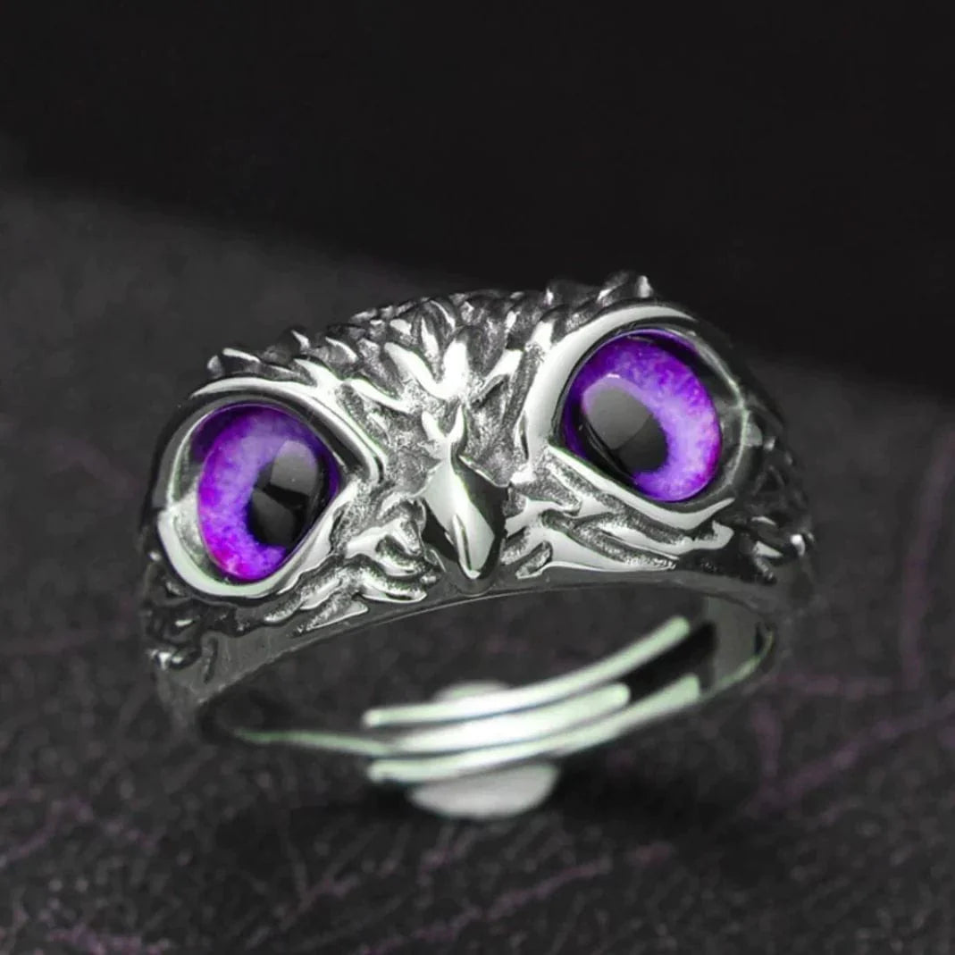 Silver Plated Owl Ring Stone Rings For Men Silver Plated Stone Ring - Buy 1, Get 1 FREE! - Silver Plated Owl Ring - Buy 1, Get 1 FREE!