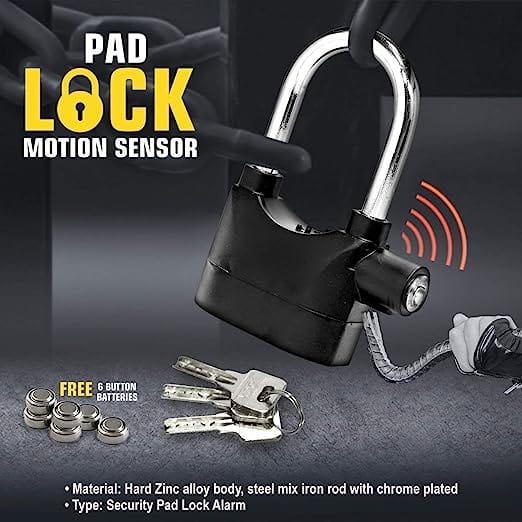 Smart Door Alarm PadLock Sensor Lock for Bike Waterproof - Motion Sensor Alarm Lock - Motion Sensor Alarm Lock