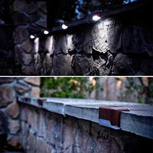 Solar Light Garden Lights Decorative Garden Solar Lamp Outdoor Lights - Solar Stair Lights (Pack of 4/8 Lights) - Pack Of 4 - Solar-Powered Stair Lights