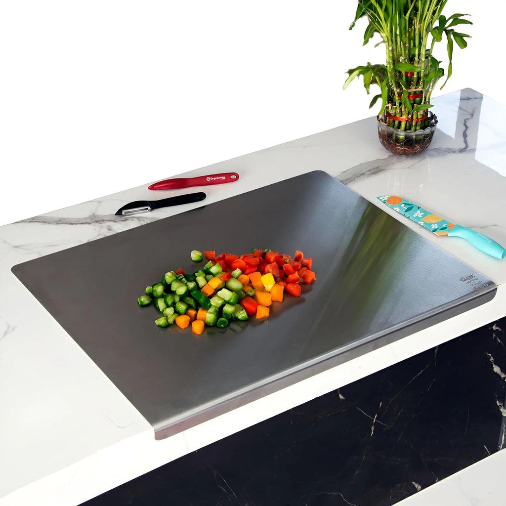 Stainless Steel Chopping Board | Chopping Board Stainless Steel Cutting Vegetables Board - Stainless Steel Chopping Board (35x31cms)