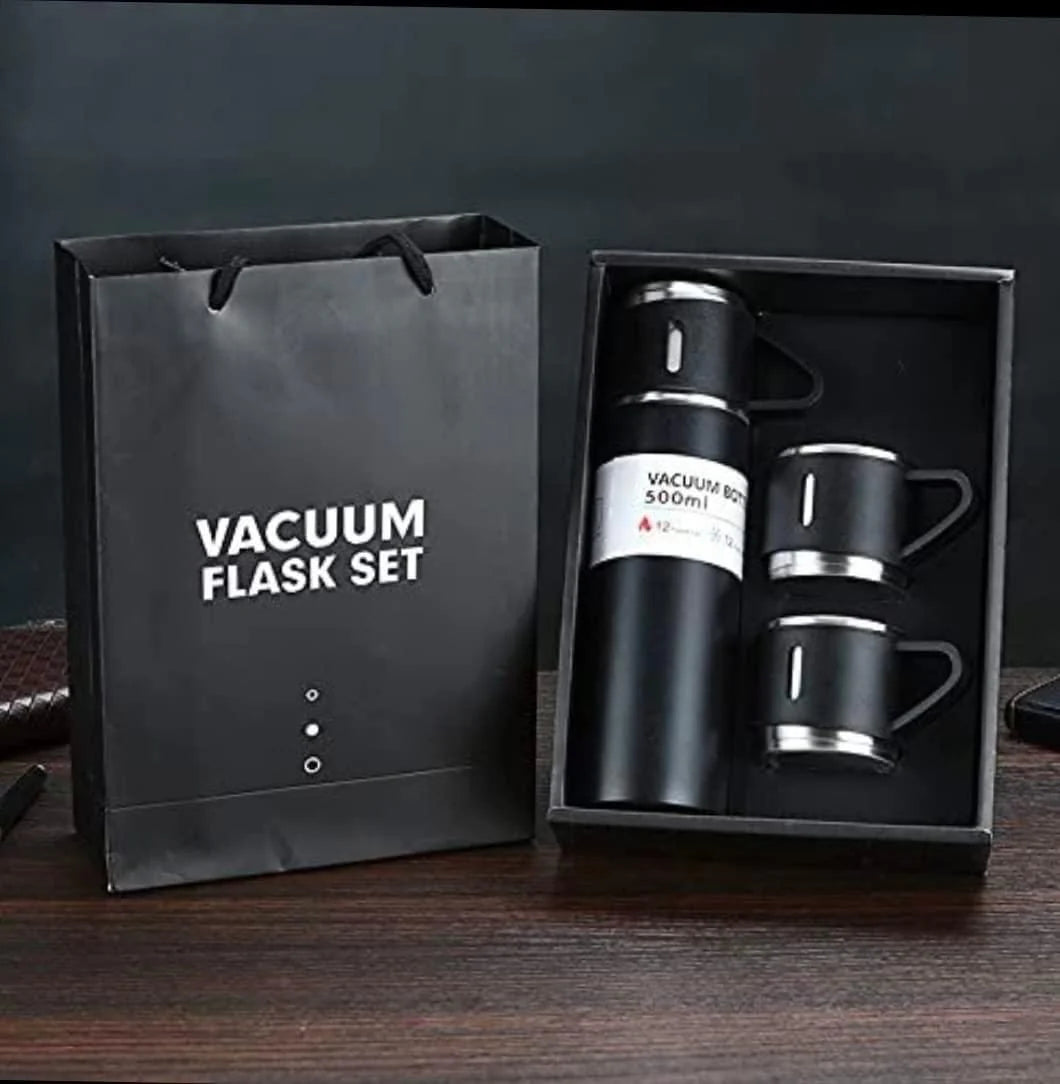 Steel Water Bottle Vacuum Thermos Flask Tea Cup Set Flask Bottle- Vacuum Flask Cup Set - Vacuum Flask Cup Full Set
