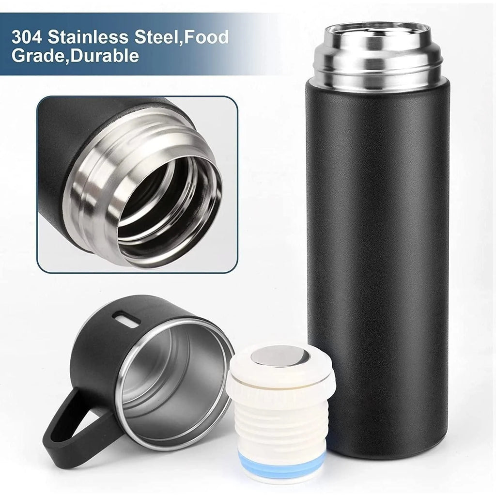 Steel Water Bottle Vacuum Thermos Flask Tea Cup Set Flask Bottle- Vacuum Flask Cup Set - Vacuum Flask Cup Full Set