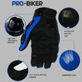Synthetic Leather Motorcycle Gloves ( Blue ) - Free Size - Synthetic Leather Motorcycle Gloves ( Blue )