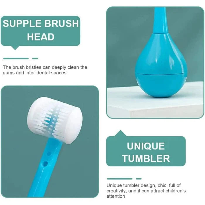 Three-sided Children's Toothbrush (Pack of 2) - Three-sided Children's Toothbrush (Pack of 2)