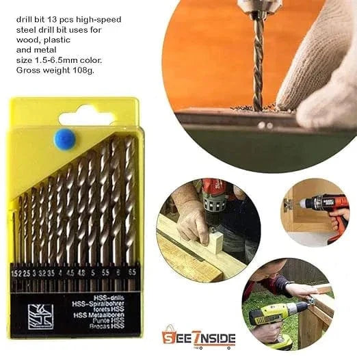 Ultra-Hard Alloy Drill Bit Kit️ (Set of 13) | Drill Bits For Metal Set Steel For Drilling Metal Head For Walls - Ultra-Hard Alloy Drill Bit Kit (Set of 13)