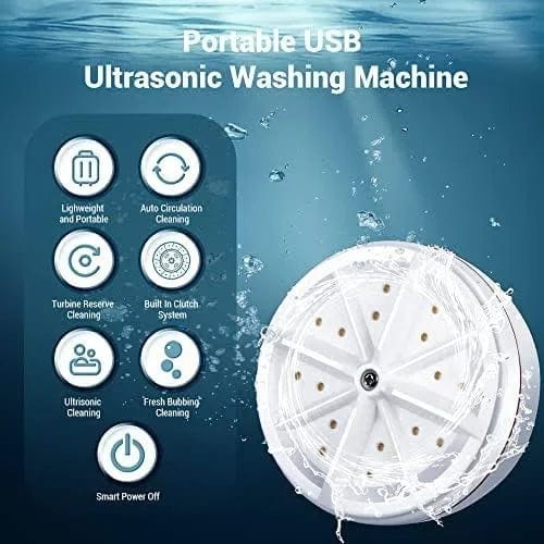 Ultrasonic Portable Mini Washing Machine Best Small Washer - Mini Washing Machine - Large Size - Mini Washing Machine