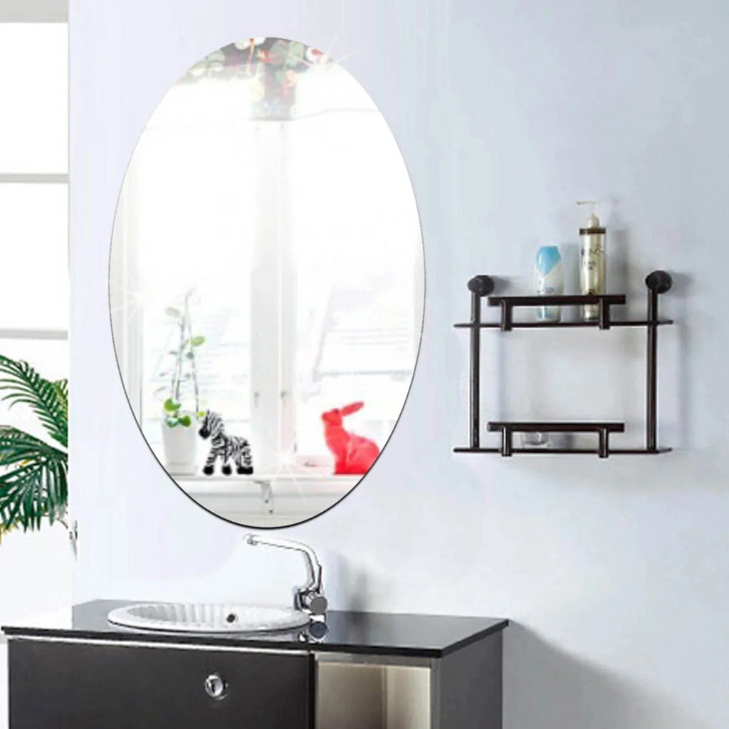 Unbreakable Mirror Sticker (Pack of 2) | Wall Mirror Sticker For Bedroom Bathroom Living Room Acrylic Mirror - Pack of 2 (Large 30x20 cms) - Unbreakable Mirror Sticker (Pack of 2)