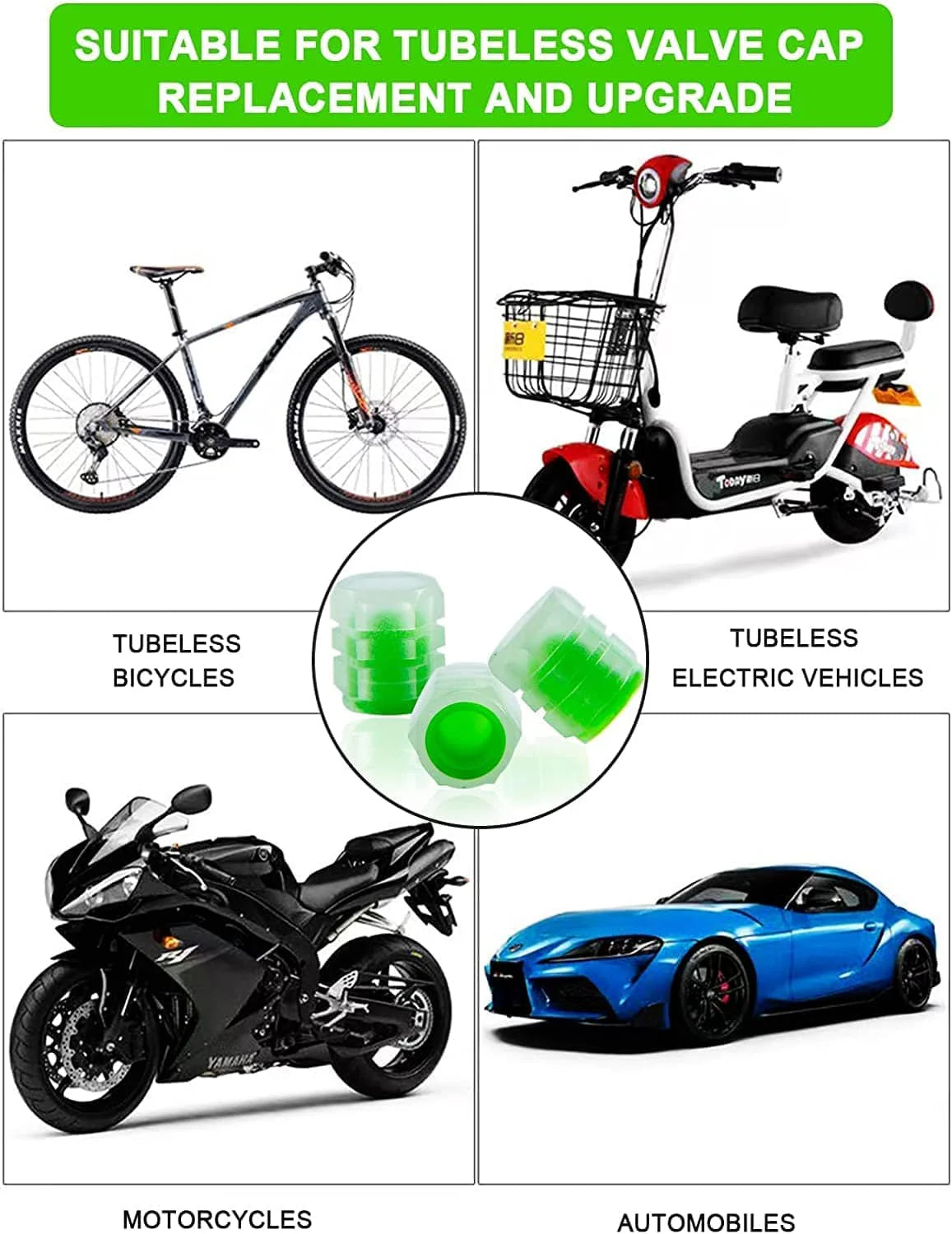 Universal Silicone Tyres Cap (Pack of 4) | Car Tyre Valve Caps Air Comparison For Cars And Bikes - Pack of 4 - Universal Silicone Tyres Cap (Pack of 4)