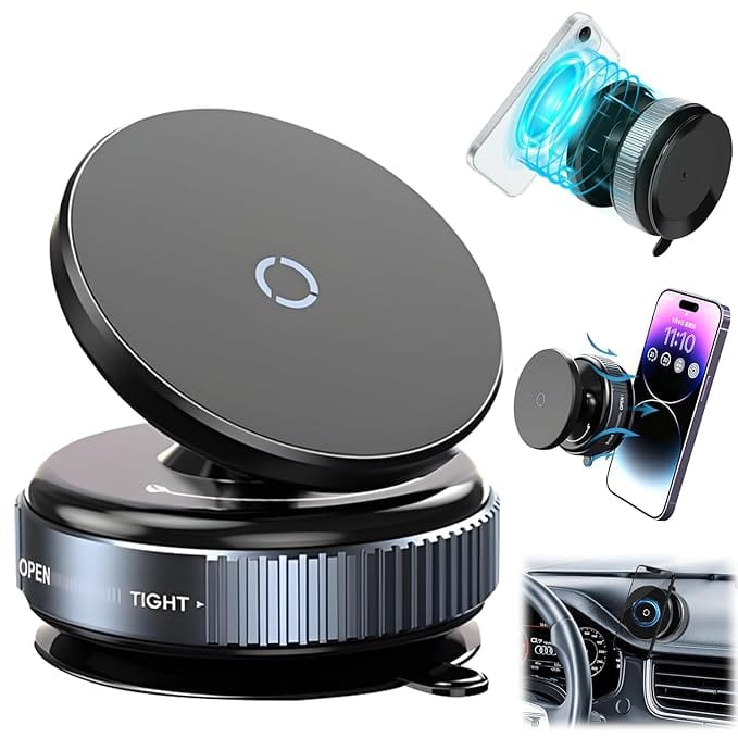 Vacuum Suction Magnetic Phone Holder | Pop Sockets Mag Safe Phone Holder Grip Suction Mount - Vacuum Suction Magnetic Mount
