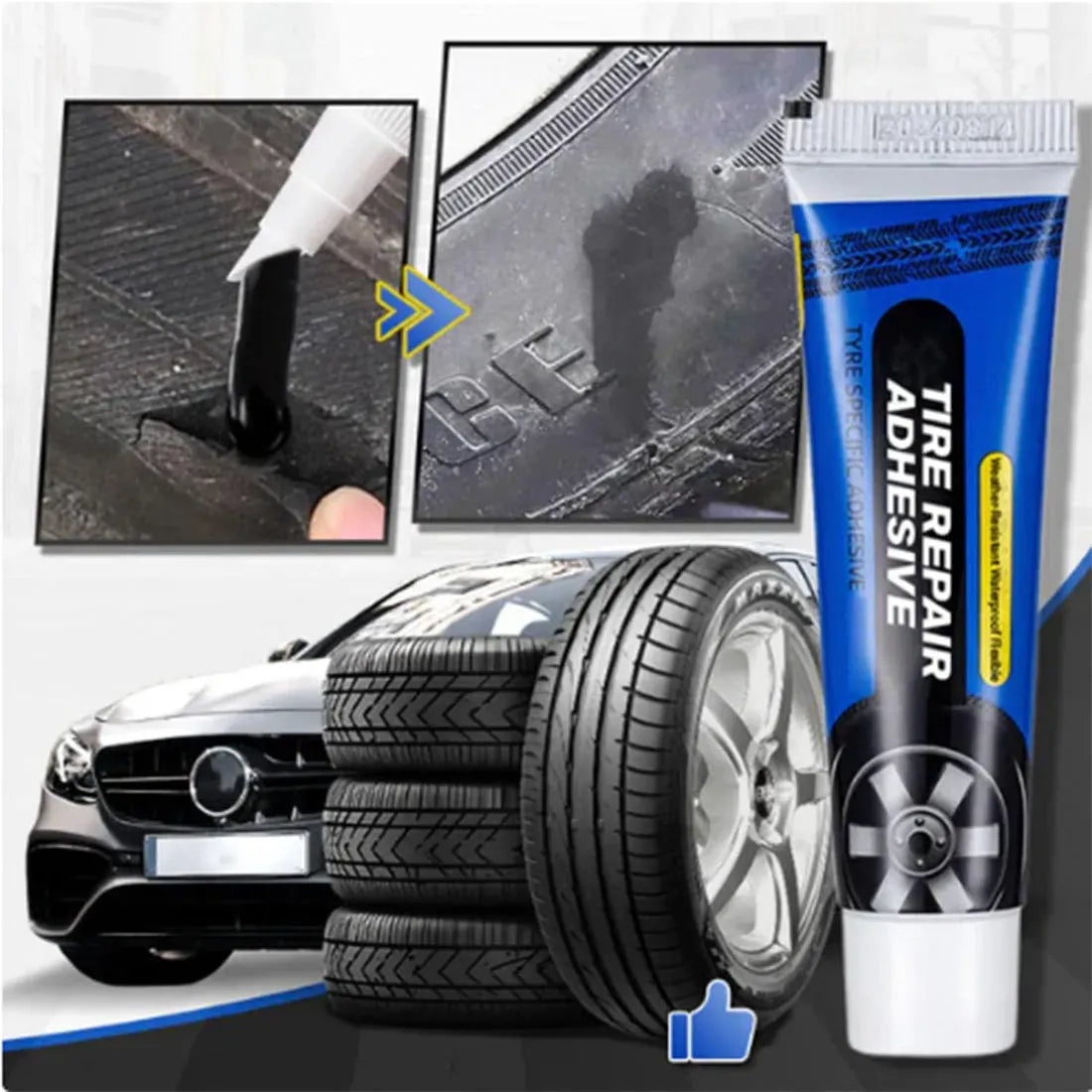 Waterproof Flexible Tyre Repair Adhesive (Pack of 2) | Tyre Puncture Car Tubeless Tire Repair Fix Liquid - Waterproof Flexible Tyre Repair Adhesive (Pack of 2)