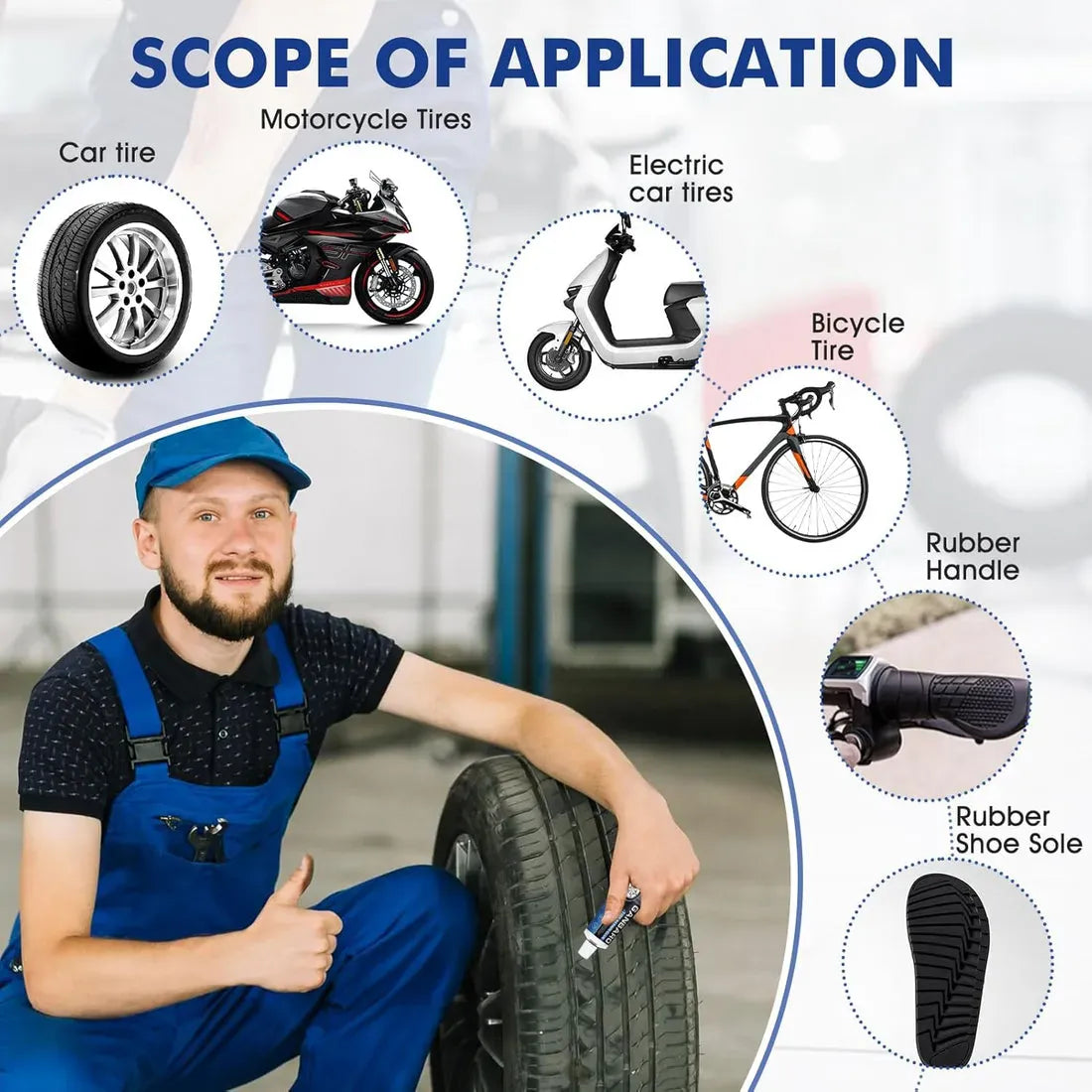 Waterproof Flexible Tyre Repair Adhesive (Pack of 2) | Tyre Puncture Car Tubeless Tire Repair Fix Liquid - Waterproof Flexible Tyre Repair Adhesive (Pack of 2)