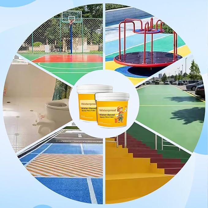 Waterproof Floor Paint 300 ml + 300 ml (Pack of 2) | Floor Paint Epoxy Coating Floor Color Waterproof Floor Coating - Waterproof Floor Paint 300 ml + 300 ml (Pack of 2)