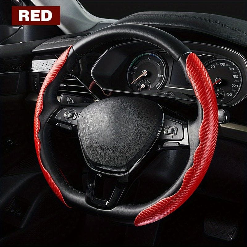 White Black - Anti-Slip Steering Wheel Cover (2 Side Set)