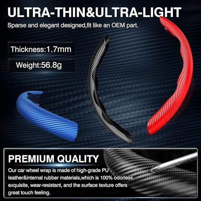 White Black - Anti-Slip Steering Wheel Cover (2 Side Set)