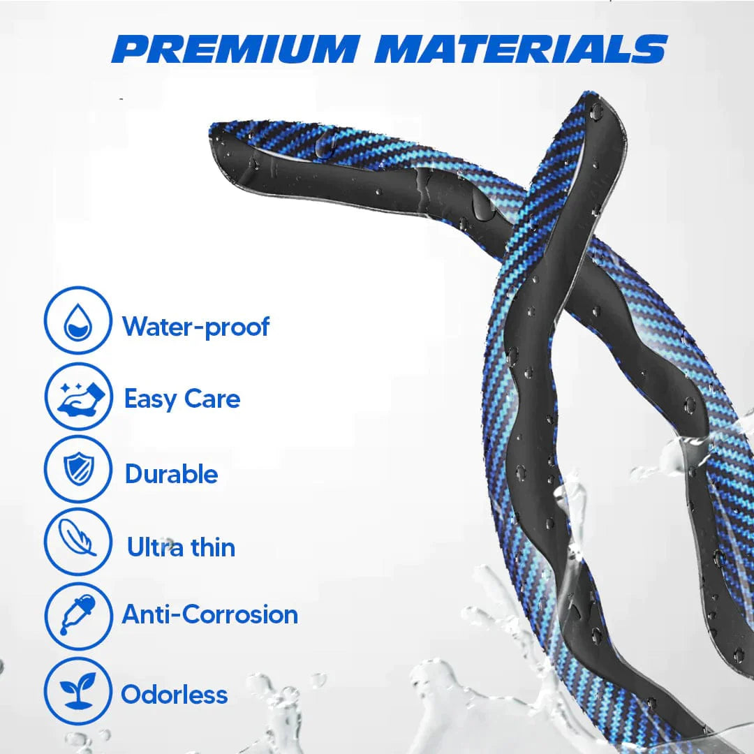 White Black - Anti-Slip Steering Wheel Cover (2 Side Set)