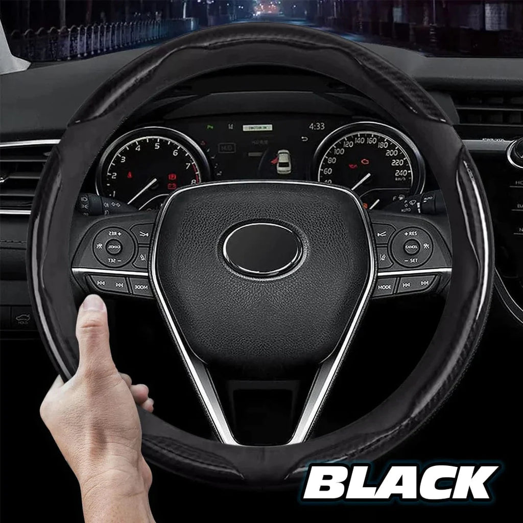 White Black - Anti-Slip Steering Wheel Cover (2 Side Set)