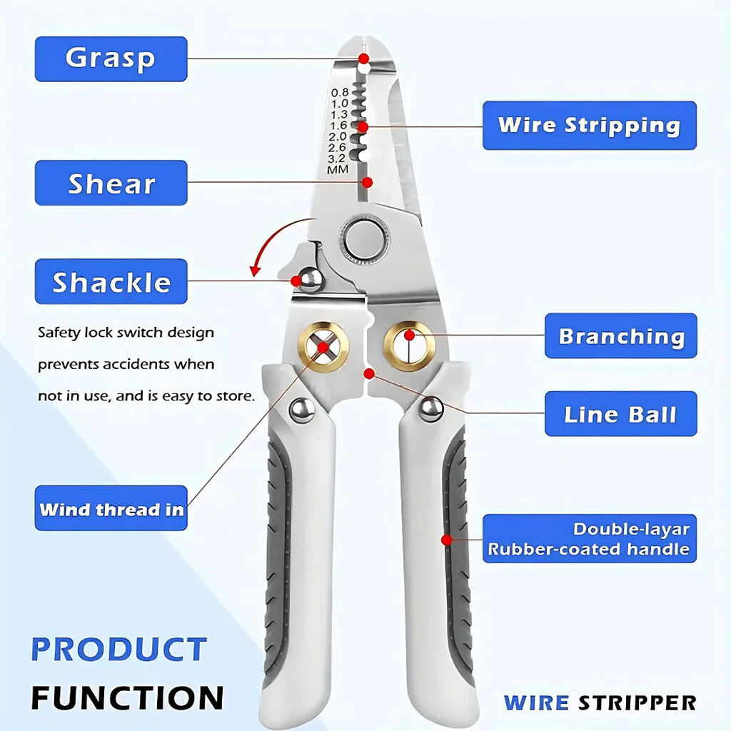Wire Stripper Cutter | Wire Stripper Cutter Tool Cable Hand Cutter Electrician Tool - Multi-functional Wire Stripper & Cutter