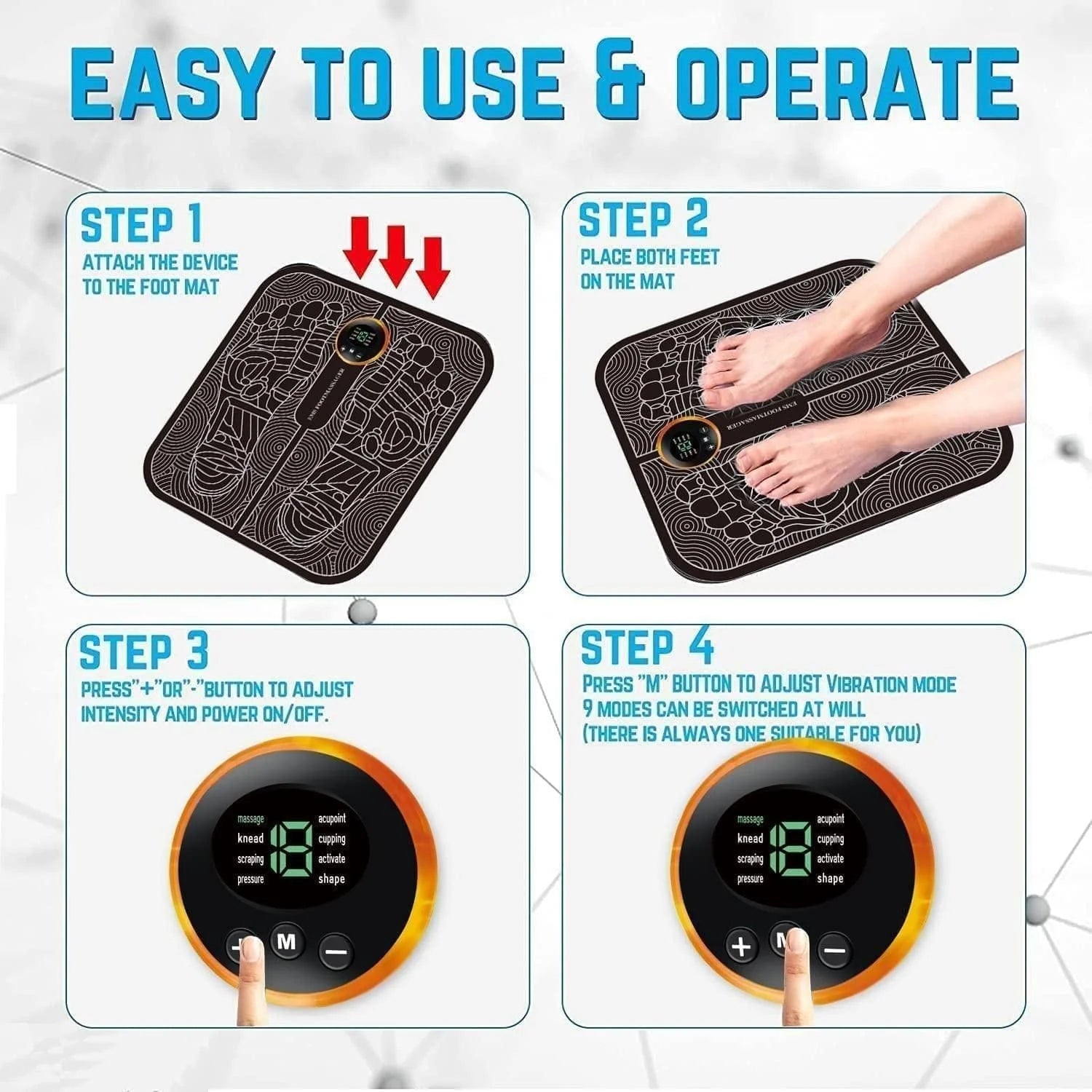 Wireless Remote Control Foot Massage Mat - Wireless Remote Control Foot Massage Mat