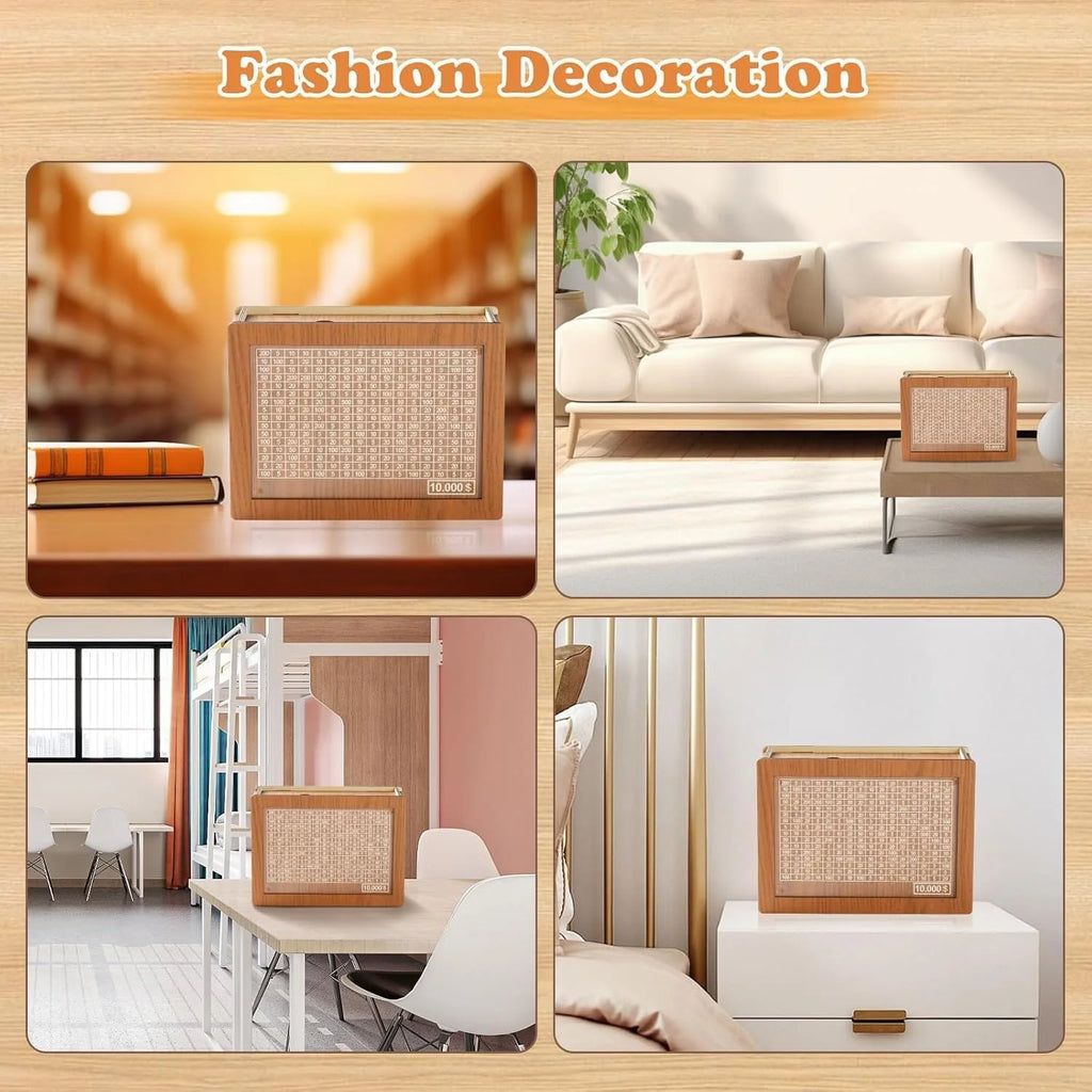 Wooden Money Bank | Money Bank Savings Box Kids Bank Account Coins Bank - Premium Wooden Money Bank